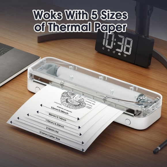 Portable White Inkless Printer - Picture 4 of 8